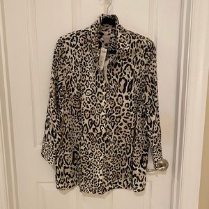 BNWT! Chico’s No-Iron Easy, Crisp Cotton Tunic Cheetah Leopard Animal Print
